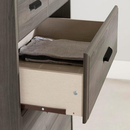 South Shore Versa Collection 5-Drawer Dresser, Gray Maple with Antique Handles