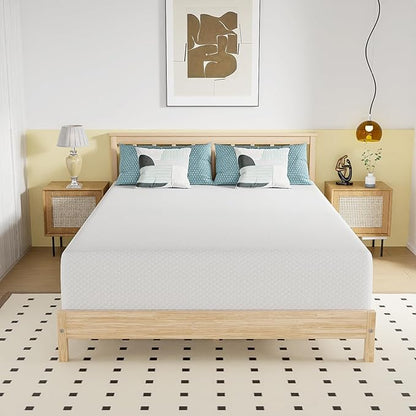 BestMassage | 14 Inch Queen Mattress | Gel Memory Foam | Medium Firm Feel | White | Bed in a Box, CertiPUR-US Certified | Pressure Relief, Cooling Ventilated Foam | Breathable Knit Cover