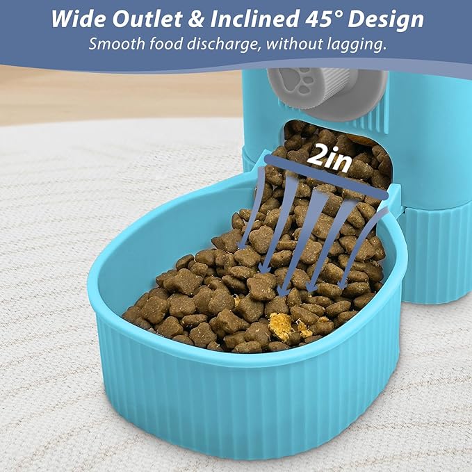 Fhiny Rabbit Food Dispenser, 40oz Large Capacity Hanging Gravity Bunny Feeder for Cage Automatic Guinea Pig Feeding Bowls Pet Food Storage for Guinea Pig Bunny Ferret Chinchilla Cat Puppy-Mewly Pet