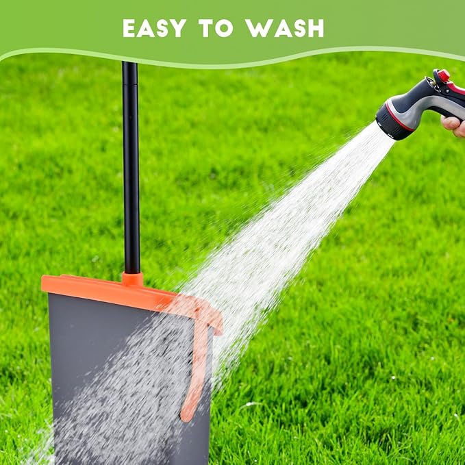 Pooper Scooper Swivel Bin & Rake Kit with 55 Waste Bags, 46" Long Handle Adjustable Portable Non-Breakable Dog Pooper Scooper Easy to Clean Pet Waste-Mewly Pet