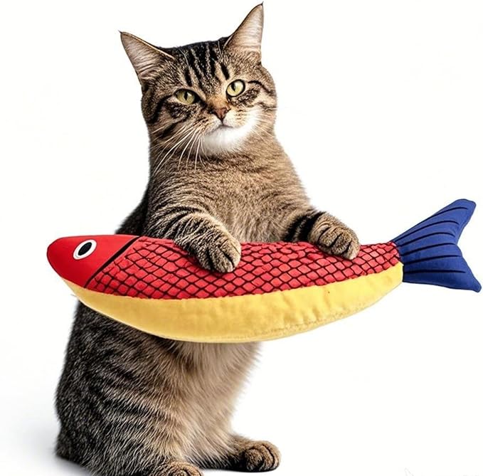 Cat Toys for Bored Indoor Adult Cats - Catnip Toys for Mental Stimulation, Interactive & Durable Kicker Toys for Solo Play, Best for Lazy or Senior Cats (Orange)-Mewly Pet