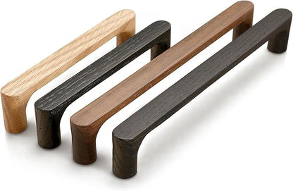 Black Round 7-1/2in 6 pcs Wooden Drawer Pulls Handle pulls for cabinets Kitchen Cabinet Drawer pulls Cabinet Door Pull