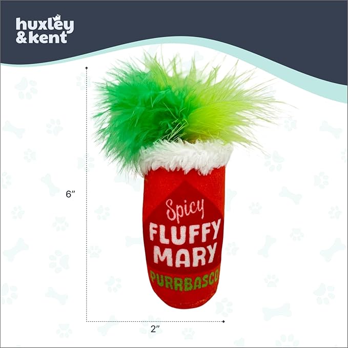 Huxley & Kent Plush Cat Toy - Interactive Catnip Toy for Cats & Kittens - Soft Kitty Toys with Crinkle & Catnip - Fun Indoor Play - Fluffy Mary-Mewly Pet