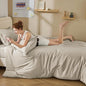 Litanika Oatmeal Twin/Twin XL Comforter Set, 2 Pieces Lightweight Solid Bedding Comforter Set, All Season Fluffy Bed Set (66x90In Comforter & 1 Pillowcase)