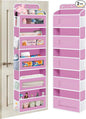 Over The Door Organizer, 5 Shelves Closet Door Hanging Organizer with 10 Mesh Pockets, Nursery Closet Organizer, Baby Essentials, Dorm Room Essentials for Girls