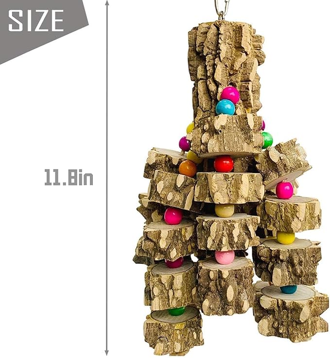 PINVNBY Macaw Toys, Extra Large Parrot Toys, Natural Wood Bird Chewing Toys for Large Birds Parrots African Grey Macaws Cockatoos Parkeets Eclectus Amazon Parrots-Mewly Pet