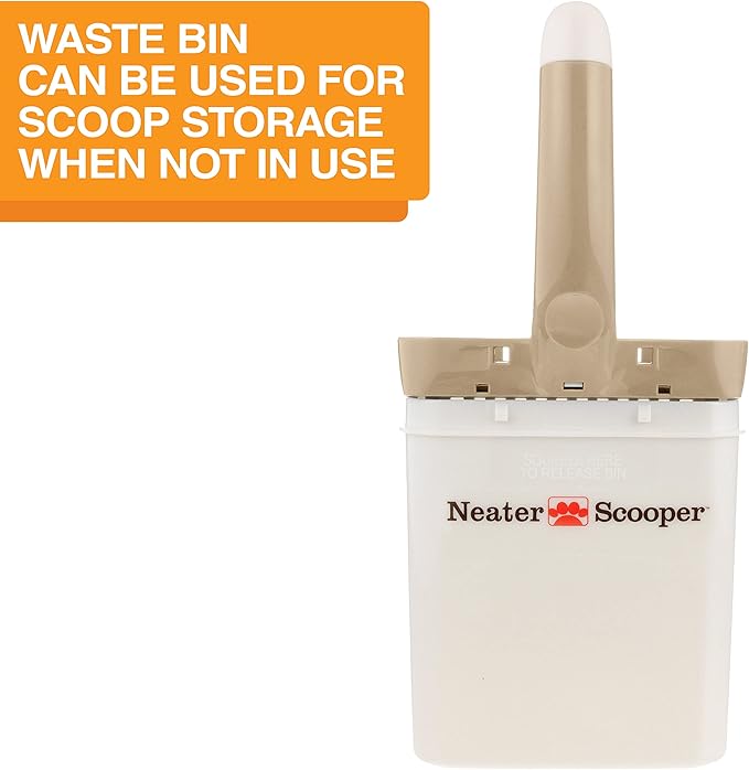 Neater Pet Brands Neater Scooper Standard Cat Litter Scoop, 15 Refill Bags – Mess-Free Cat Litter Scooper with Bag, Spill-Proof Kitty Box Sifter, Bin Doubles as Scoop Holder, For Single-Cat Households-Mewly Pet