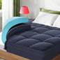 Dual Layer 3 Inch Memory Foam Mattress Topper Full Size, 2 Inch Gel Memory Foam Plus 1 Inch Cooling Pillow Top Mattress Pad Cover, with 8-21 Inch Deep Pocket, Navy Blue
