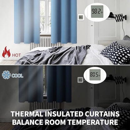 BGment Blackout Curtains for Bedroom - Grommet Thermal Insulated Room Darkening Curtains for Living Room, Set of 2 Panels (52 x 72 Inch, Faded Denim)