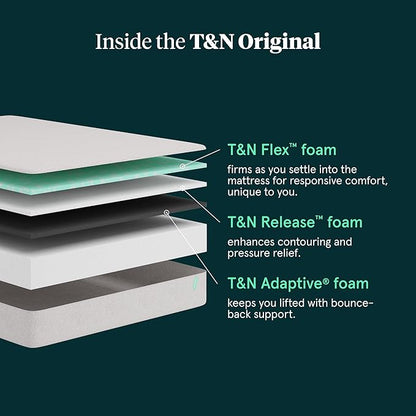 Tuft & Needle Original Medium King Size Adaptive Foam Mattress in a Box, Cooling Gel, Pressure Relief, Supportive, 100 Night Trial, Fiberglass Free, CertiPUR-US, 10-Year Limited Warranty