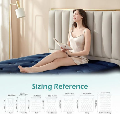 Hansleep California King Mattress Topper Viscose Derived from Bamboo, Memory Foam Pillow Top Mattress Topper Cal King with Deep Pocket, Breathable Mattress Pad for Back Pain Relief, 72" x 84", Navy
