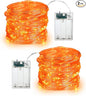BrizLabs Orange Halloween Lights, 19.47ft 60 LED Orange Fairy Lights String, 2 Modes Battery Halloween String Light, Indoor Silver Wire Twinkle Light for Christmas Thanksgiving Party Carnival Decor