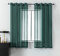 DUALIFE Hunter Green Sheer Curtains 63 Inch Length,Look Semi Sheer Curtain Drapes for Living Room Bedroom Loft Kitchen Bathroom Privacy Voile Window Treatment Panels,52 x 63 Inches,Set of 2