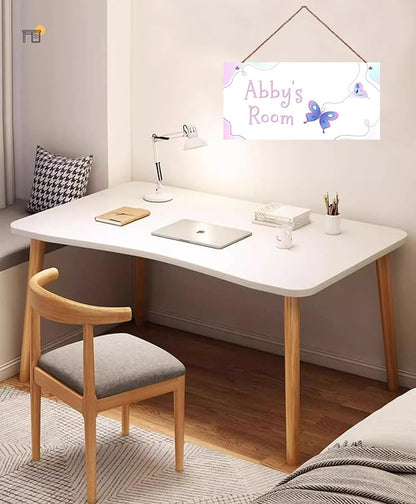Personalized Butterfly Door Sign Girls Bedroom Kids Nursery Wall Decor Custom Name Art Wooden Plaque For Home Kitchen Garden Yard Wall Bedroom Club Front Door Decor