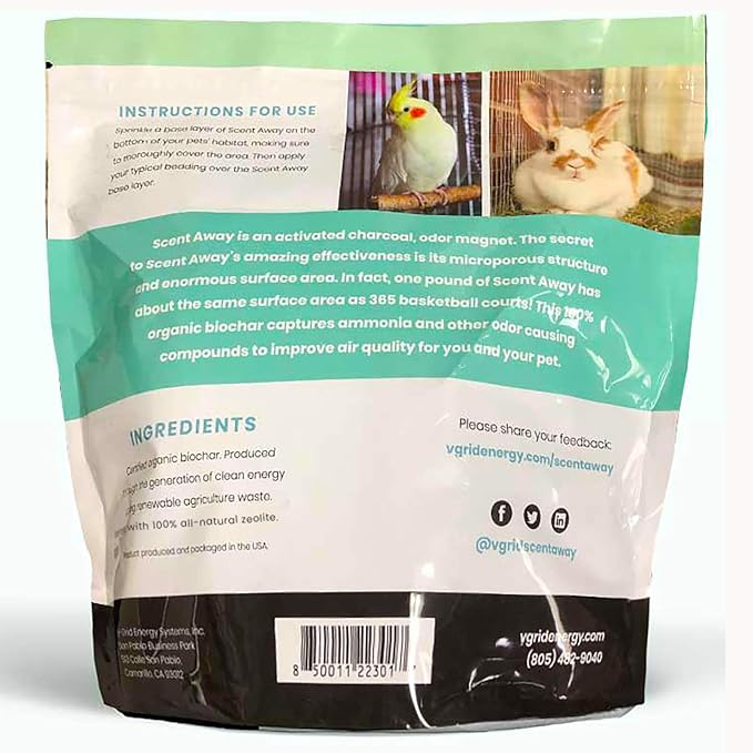 | Small Animal Bedding Deodorizer | 100% Natural & Fragrance Free, Non-Toxic Pet Odor Eliminator for Home | Active Carbon & Zeolite Extends Pet Bedding Life | Deodorizer for Pets 4lbs-Mewly Pet