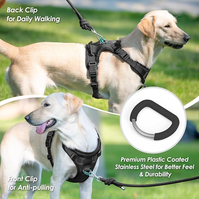 No Pull Dog Harness, Puppy Vest with Front Clip for Small Medium Large Sized Dog(Black,XL)-Mewly Pet
