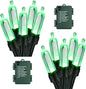 BrizLabs Green String Lights, 17.94ft 50 LED Christmas Lights, 8 Modes Battery Green Xmas Lights Indoor/Outdoor, Mini Decorative Holiday Light String Green Wire for Christmas Party Home Decor