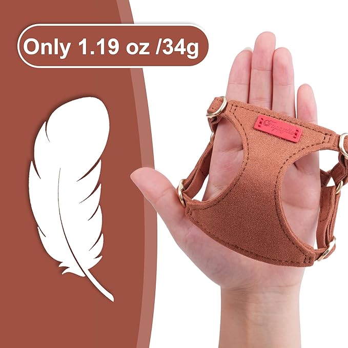 Puppytie No Pull Dog Harness with Multifunction Dog Leash,Soft Adjustable No Choke Escape Proof Pet Harness Vest for Medium Dogs or Large Dogs,Brown Caramel,M-Mewly Pet