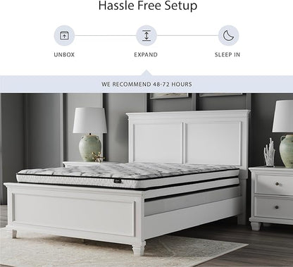 Signature Design by Ashley Queen Size Chime 8 Inch Medium Firm Innerspring Mattress with Pressure Relief Quilt Foam, Fiberglass Free, Mattress In A Box