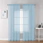 Chyhomenyc Sky Blue Sheer Curtains 78 Inches Long 2 Panels Set for Living Room, Light Filtering Voile Lightweight Bedroom Curtains, Rod Pocket Solid Window Treatment Drapes, Each 42W x 78L