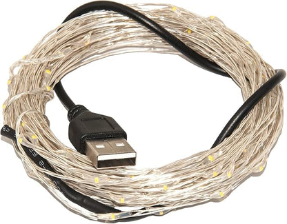 Karlling USB Plug in LED Fairy Lights,5 Packs of 50 LED Bulbs 16 Ft Silver Wire Waterproof Starry String Lights for Bedroom Patio Garden Party Wedding Commercial Lighting (Red)
