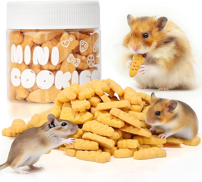 Abizoo Hamster & Gerbil Treats, Crunchy Baked Hamster Snacks with Carrot and Yeast, Natural Training Reward Chew Treats for Small Animals, Supports Digestion and Dental Health-Mewly Pet