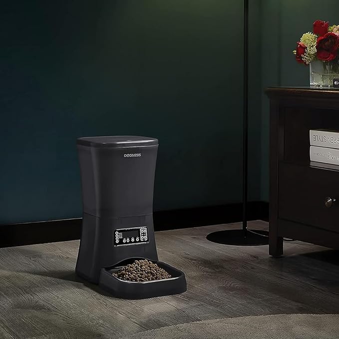 DOGNESS 9L Dog Feeders for Large Dogs, Automatic Dog Feeder with Timer Extra Large, Programmable Auto Pet Food Dispenser Feeder, Portion Control, Voice Recording, Battery and Plug-in Power (Black)-Mewly Pet