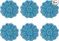 6PCS Vintage Floral Daisy Ceramic Dresser Drawer Knobs Elegant Cabinet Cupboard Door Hardware Pull Handles w/Screws Aqua Blue