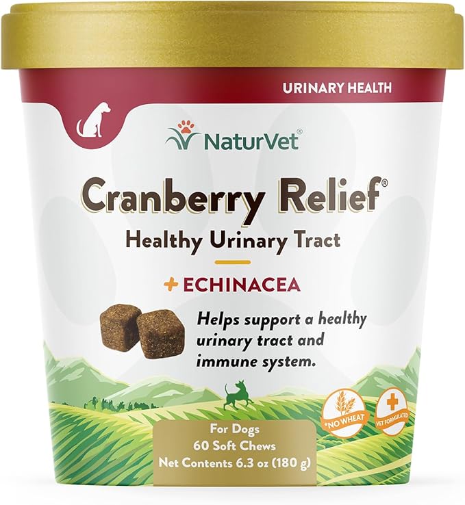 NaturVet – Cranberry Relief Plus Echinacea – Helps Support a Healthy Urinary Tract & Immune System – 60 Soft Chews-Mewly Pet