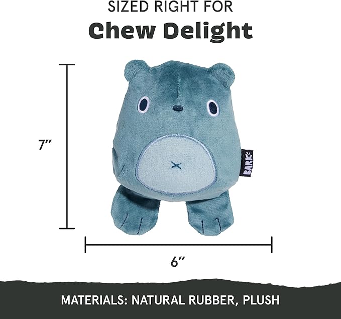 Barkbox Grey Bear Hugger Super Chewer 2-in-1 Plush Exterior Hard Core Plush Toy, Large Breeds-Mewly Pet