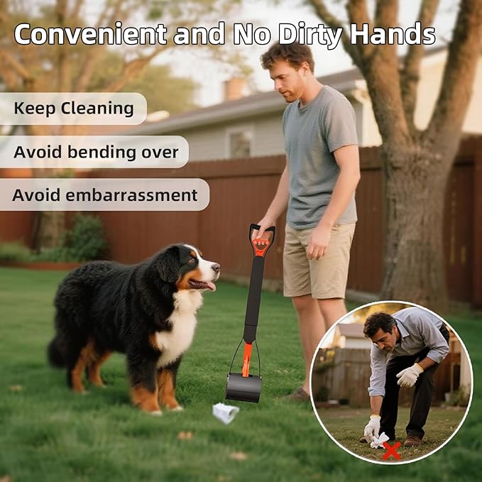 2 Pack 32 Inch Foldable Dog Pooper Scooper,Dog Poop Pick Up Tool for Large&Small Dogs,Sturdy & Light Weight,Easy to Carry and Clean-Mewly Pet