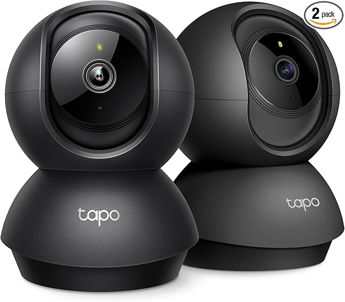 Tapo TP-Link 2K Pan/Tilt Indoor Security Camera for Baby Monitor, Pet Camera, Motion Detection & Tracking, 2-Way Audio, Cloud & SD Card Storage, Works w/Alexa & Google Home, Black, C211(2-Pack)-Mewly Pet