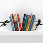 Artori Design Book Ends to Hold Books Heavy Duty Hidden Metal Bookends for Shelves Bookend Book Holder for Home Decorative Gift for Book End Lovers and Home Décor (Supergal+Book&Hero)