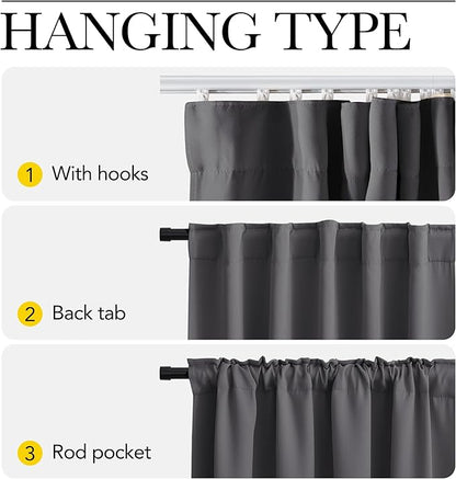 NICETOWN Sliding Door Curtain with Adjustable Ceiling Track, W100 Room Divider Curtain for Living Room/Office/Hospital Privacy, No Light Leakage Drape Easy Installation, 1 Panel, W100 xL96, Grey