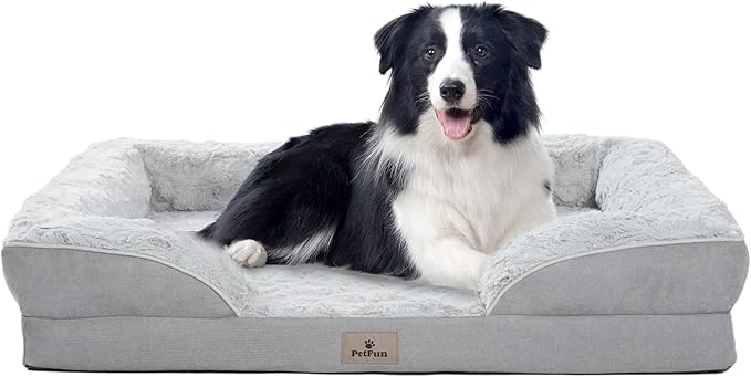 Orthopedic Dog Bed for Large Dogs - Big Washable Dog Sofa Beds Large, Supportive Foam Pet Couch Bed with Removable Washable Cover, Waterproof Lining and Nonskid Bottom-Mewly Pet