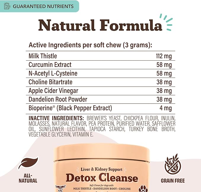 Natural Dog Company Stinky Liver & Kidney Supplement Chews, Complete Detox Cleanse & Major Organ Support, Advanced Liver and Kidney Health Support for Dogs, Enhances Digestion and Immunity 90 Chews-Mewly Pet