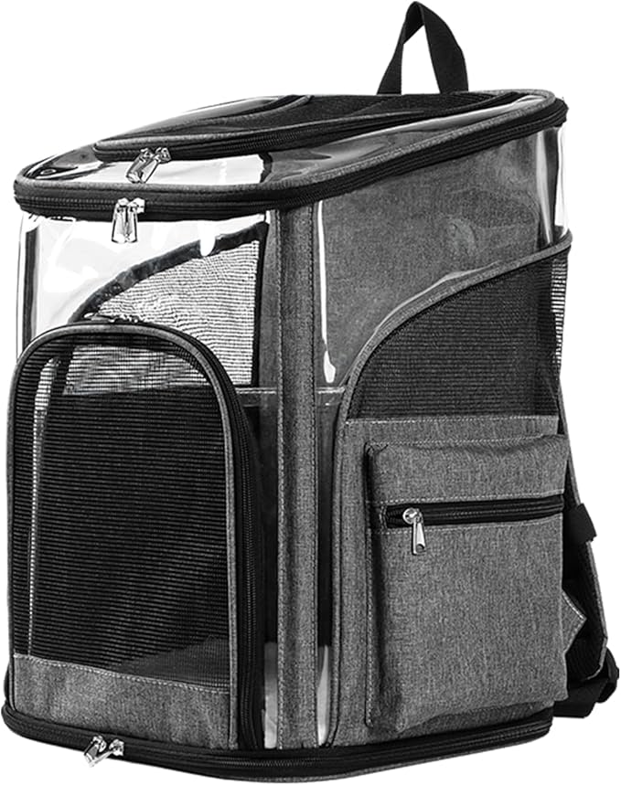 Cat Carrier Backpack for Small Medium Cats Dogs Backpack Puppies up to 26 Lbs, Excellent Visibility and Airflow,Lightweight and Portable Travel Pet Carrier Bag Foldable Design-Mewly Pet