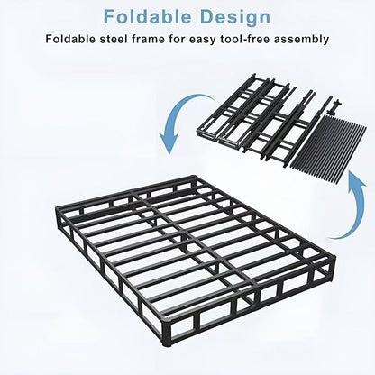 King Box Spring - 7 Inch High Profile Box Spring for King Bed, Sturdy Metal Frame Mattress Foundation, Easy Assembly, Quiet & Noise-Free