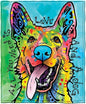 Dawhud Direct Colorful German Shepherd Fleece Blanket for Bed, 50 x 60 Dean Russo German Shepherd Fleece Throw Blanket for Women, Men and Kids - Super Soft Plush Dog Blanket Throw Plush