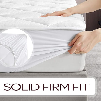 MAXI California King Mattress Pad - Luxurious Cotton Sateen Mattress Protector - Soft, Comfortable, and Breatheable Mattress Cover - Mattress Pad Protects Mattress from Dust, Dirt, Spills, and Stains