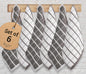 Urban Villa Dish Cloths Terry Cotton Pack of 6, Highly Absorbent Quick Drying Super Soft Premium Dish Towels for Kitchen with Hanging Loop Hand & Tea Towels - 12x12 Inch, (Grey & White, Checks)