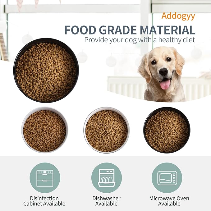 White Dog Bowl Ceramic for Medium Large Breed, Heavy Weighted Dog Food Water Feeder Dish, Non - Slip Modern Cute Extra Big Porcelain 8 in Pet Bowl Maze-Mewly Pet