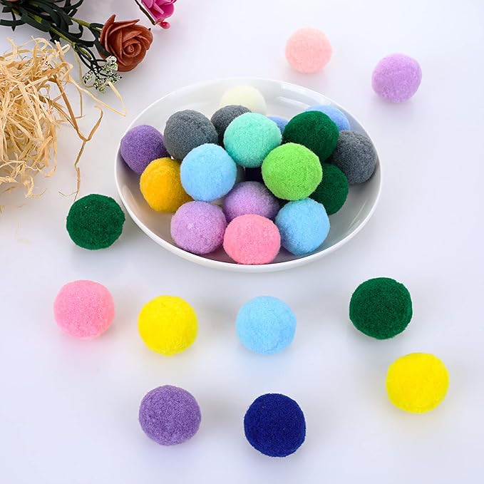 Molain Large Cat Toy Balls, Soft Cat Balls 1Inch Kitten Pom poms Ball Cat Play Toy (30 Pcs)-Mewly Pet