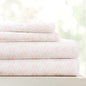 Linen Market Patterned Microfiber Full Sheet Set 4 Piece – Oeko-TEX Certified Ultra Soft & Wrinkle-Free - 16" Deep Pocket Sheets - Easy Care Full Size - Classic in Pink