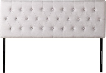 ZINUS Trina Upholstered Headboard, Button Tufted Upholstery, Adjustable Height, Easy Assembly, Light Grey, Full