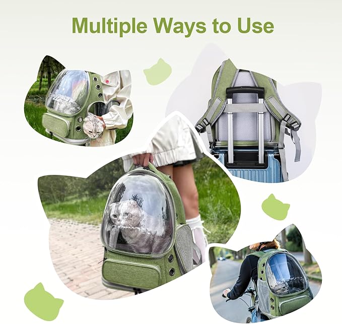 Expandable Cat Backpack,Cat Bubble Backpack Carrier for Carrying Cats, Pets and Small Dogs,Airline-Approved,Designed for Travel, Hiking, Walking,Car-Mewly Pet