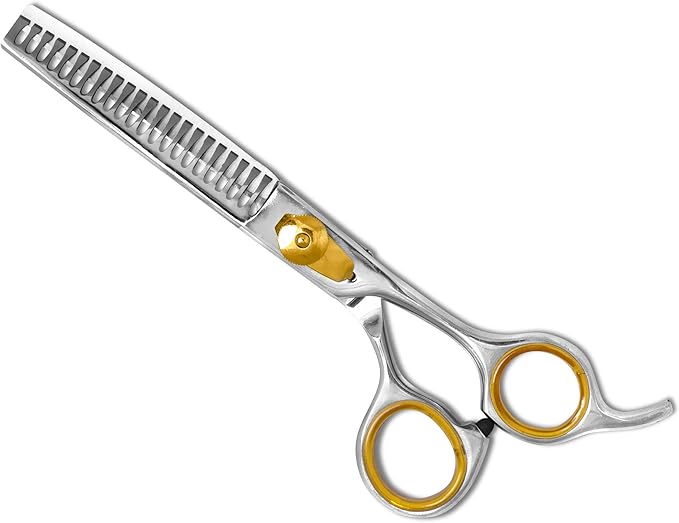 Sharf Professional Thinning Shears: Sharp 440C Japanese Steel Chunkers, 6.5" 22-Teeth Gold Touch Dog Grooming Scissors with Easy Grip Handles-Mewly Pet