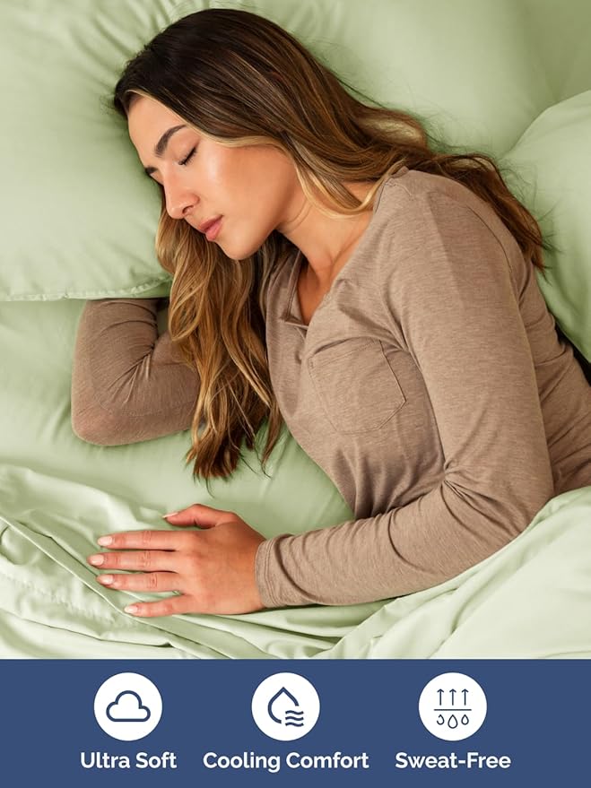 Extra Deep Cal King Sheet Set - 6 Piece Breathable and Cooling Sheets - Hotel Luxury Bed Sheets Set - Easy Fit - Soft, Wrinkle Free and Comfy Sheets Set - Light Sage Sheet Set with Extra Deep Pockets