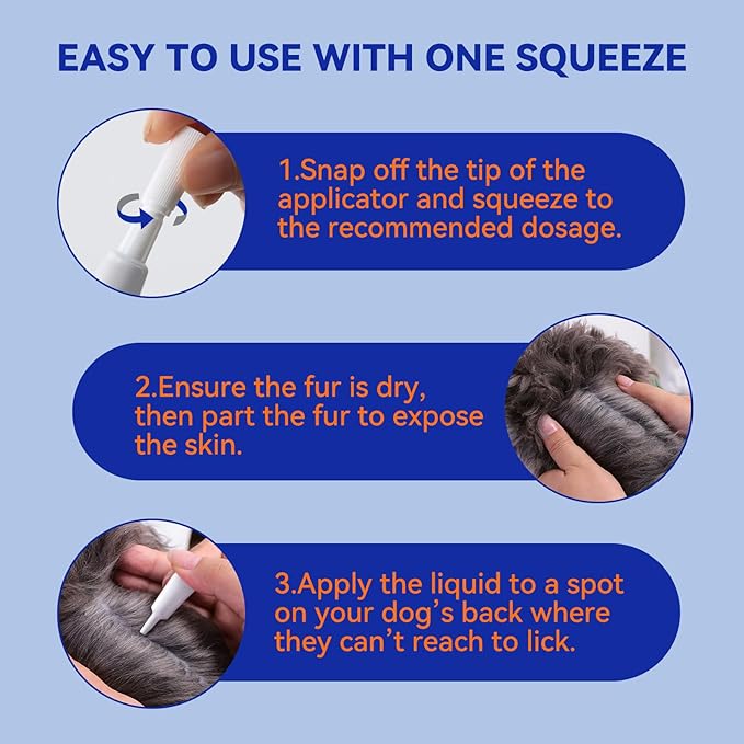 Flea and Tick Prevention for Dogs, Addcool Dog Flea and Tick Treatment, Flea & Tick Control Topical Drops, 3 Doses, Vet-Recommended(5-22 lbs)-Mewly Pet