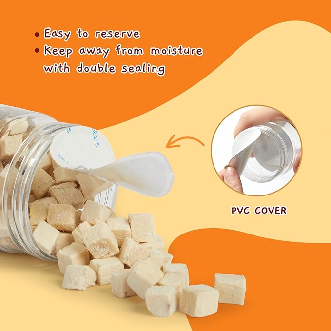 Jungle Calling Freeze Dried Chicken Cat & Dog Treats, Single Ingredient Chicken Bites for Cats & Dogs, High Protein Pet Training Treats, Edible Organic Food Topper, 10.58 oz-Mewly Pet